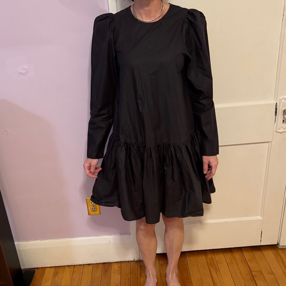 Chic H&M black cotton longsleeve dress, womens S